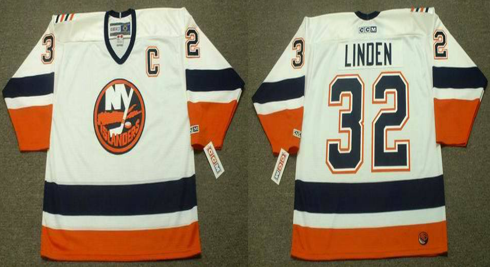 2019 Men New York Islanders #32 Linden white CCM NHL jersey->new york islanders->NHL Jersey